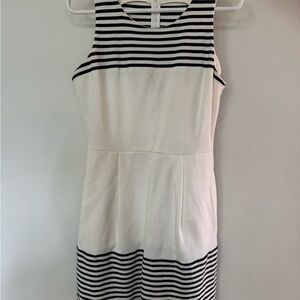 Madewell Striped Black and White Sleeveless Dress